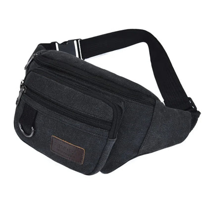 Chest Bag Canvas Waist Bag Women Men's Belt Bag Fashion Bum Bag Travel Purse Bag for Phone Pouch Pocket Hip Bag Waist Pack Male Leedoar