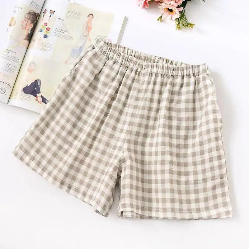 Child Plaid Shorts New Style Casual Sports Pants Loose Thin Versatile Home Pants Summer Boys Girls Cute Fashion Beach Shorts Leedoar