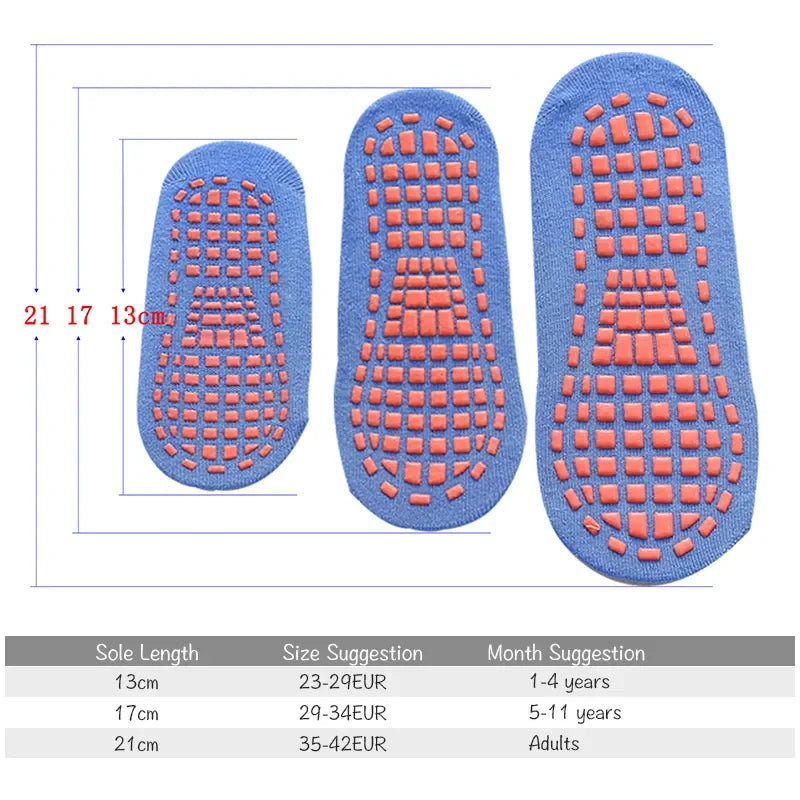 Children Adults Anti-Slip Socks Parent-Child Trampoline Boys Girls Sock Cotton Elasticity Sports Boys Outside Kids Family Sock Leedoar