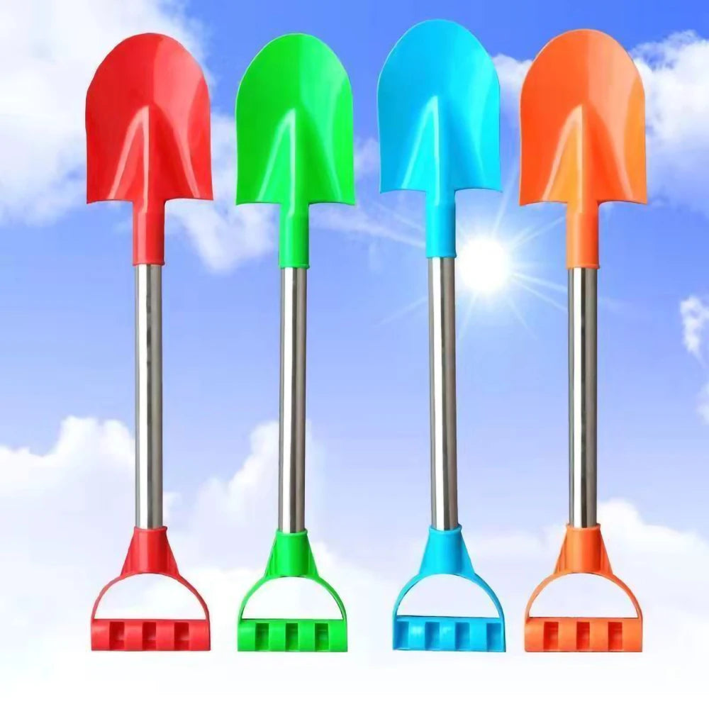 Children Beach Shovel 56cm Stainless Steel Pointed Shovel Toy Sand Snow Thickened Play House Beach Shovel Outdoor Toys Kids Gift Leedoar