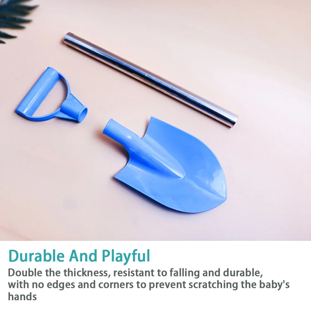 Children Beach Shovel 56cm Stainless Steel Pointed Shovel Toy Sand Snow Thickened Play House Beach Shovel Outdoor Toys Kids Gift Leedoar