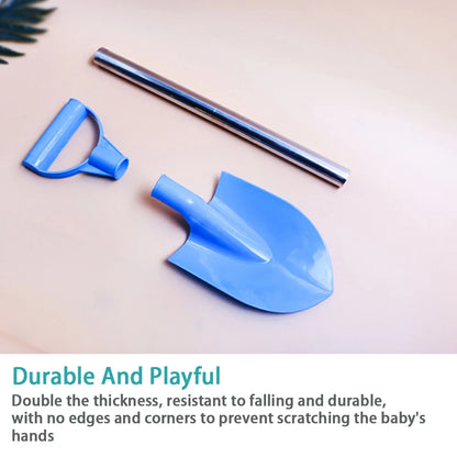 Children Beach Shovel 56cm Stainless Steel Pointed Shovel Toy Sand Snow Thickened Play House Beach Shovel Outdoor Toys Kids Gift Leedoar