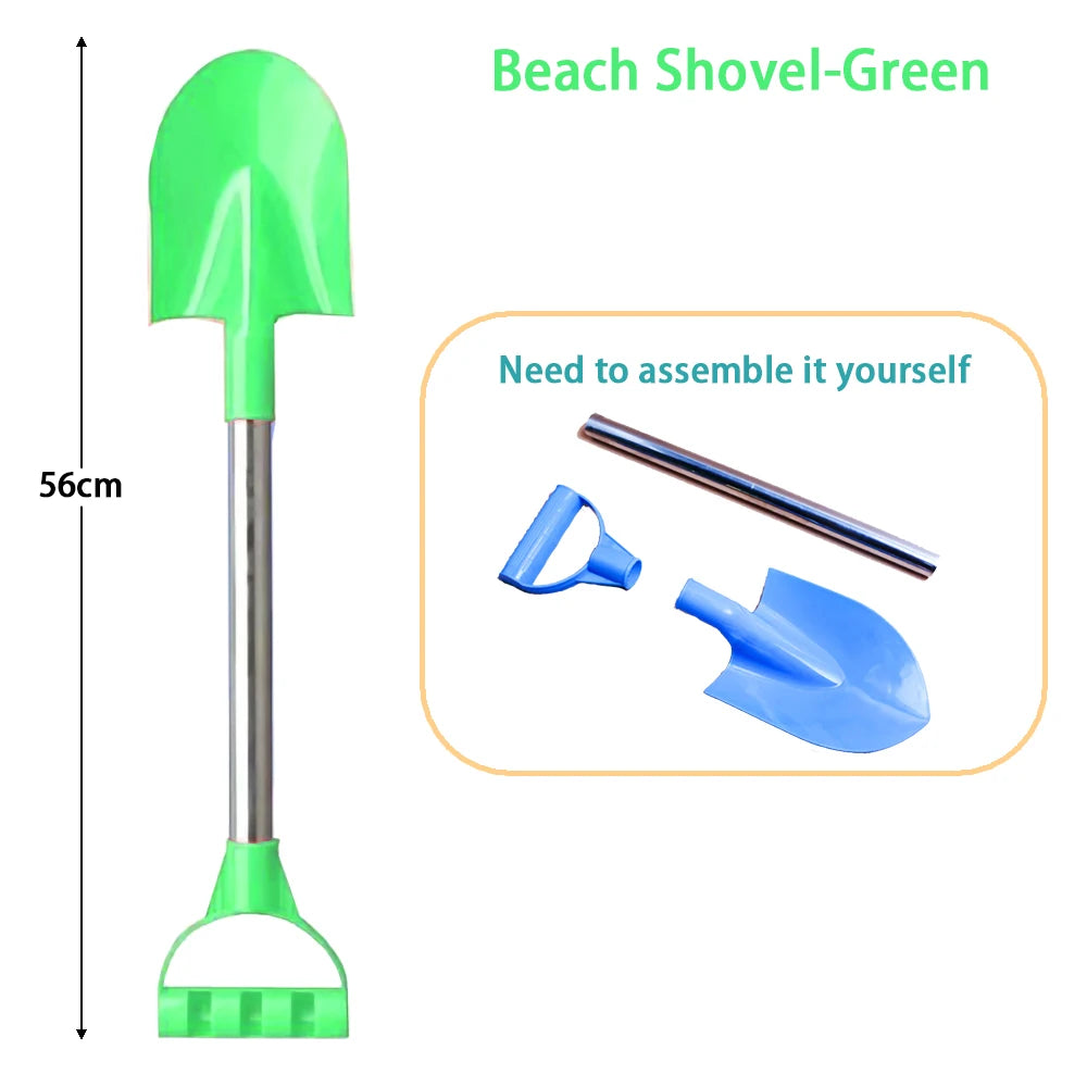 Children Beach Shovel 56cm Stainless Steel Pointed Shovel Toy Sand Snow Thickened Play House Beach Shovel Outdoor Toys Kids Gift Leedoar