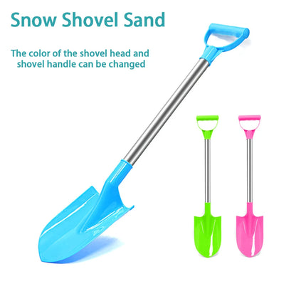 Children Beach Shovel 56cm Stainless Steel Pointed Shovel Toy Sand Snow Thickened Play House Beach Shovel Outdoor Toys Kids Gift Leedoar