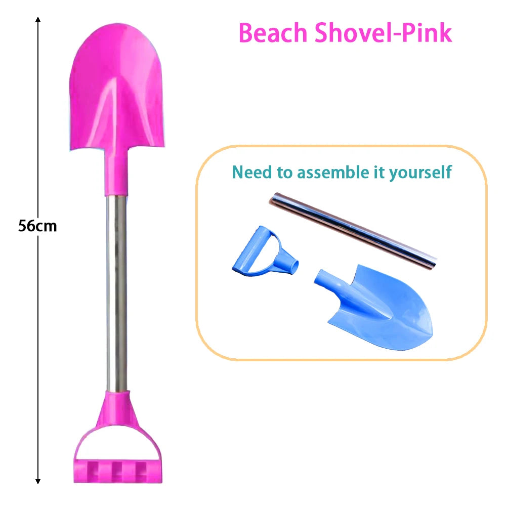 Children Beach Shovel 56cm Stainless Steel Pointed Shovel Toy Sand Snow Thickened Play House Beach Shovel Outdoor Toys Kids Gift Leedoar