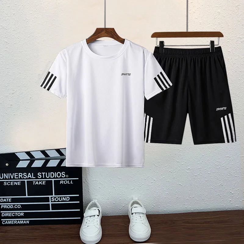 Children Boy & Girl Quick Dry Badminton Clothes Uniform Kid Tennis Jerseys Short Sleeve Tshirt Top and Shorts 2pcs Tracksuit Leedoar