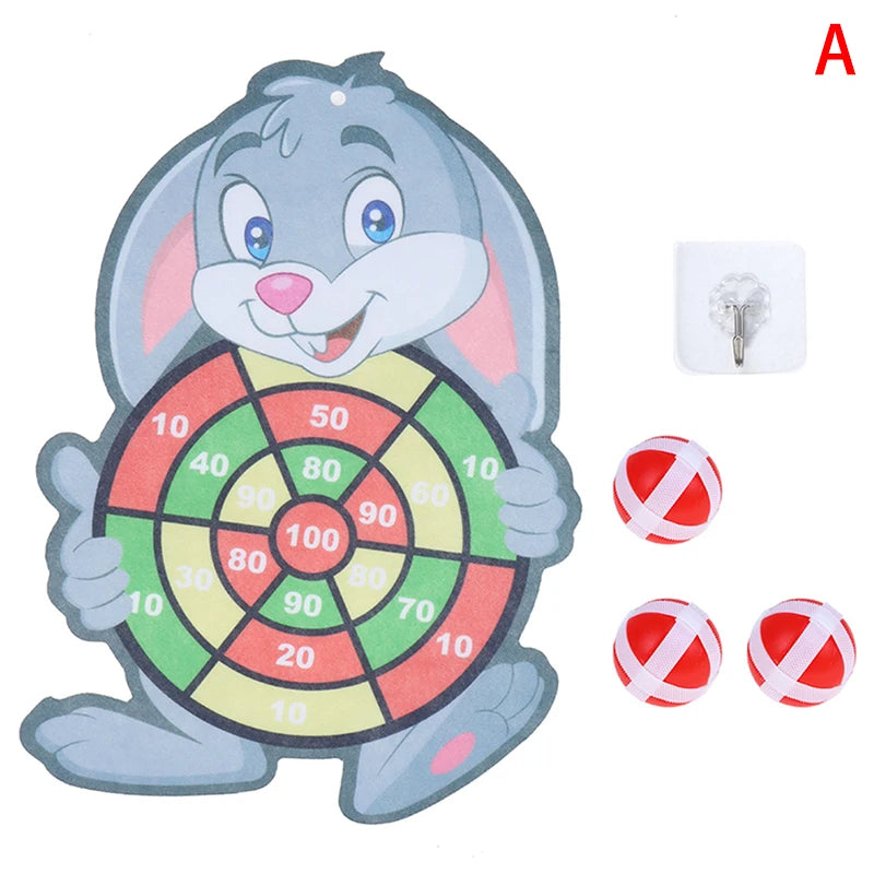 Children Cartoon Animal Dart Board Sticky Ball Educational Toy Dinosaur Birthday Party Decor Funny Gift for Kids Baby Shower Leedoar