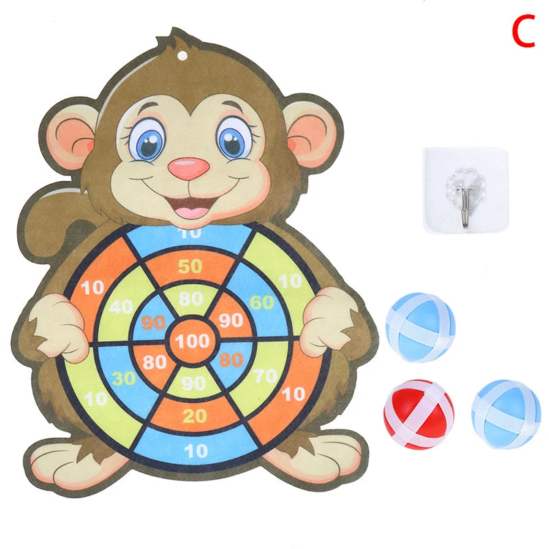 Children Cartoon Animal Dart Board Sticky Ball Educational Toy Dinosaur Birthday Party Decor Funny Gift for Kids Baby Shower Leedoar