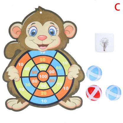 Children Cartoon Animal Dart Board Sticky Ball Educational Toy Dinosaur Birthday Party Decor Funny Gift for Kids Baby Shower Leedoar