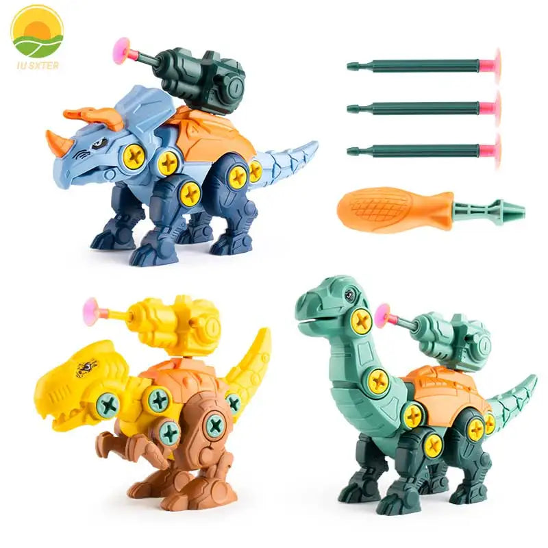 Children Dinosaurs Mount Constructor Model Set Montessori Kids Puzzles Screwdriver Tool Assembling Game Educational Toys for Boy Leedoar