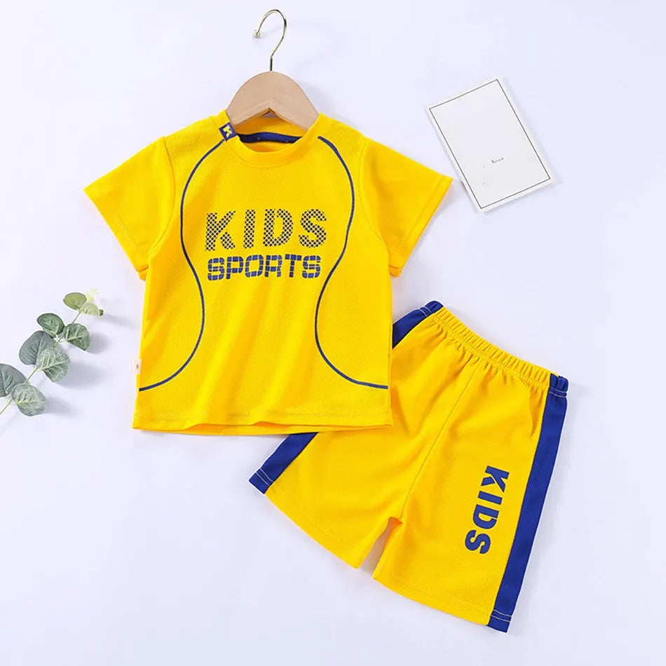 Children Summer Short Sleeve Football Basketball Suit Clothing Set Boy Girl Jersey Quick Drying Breathable Kids Sports Wear Leedoar