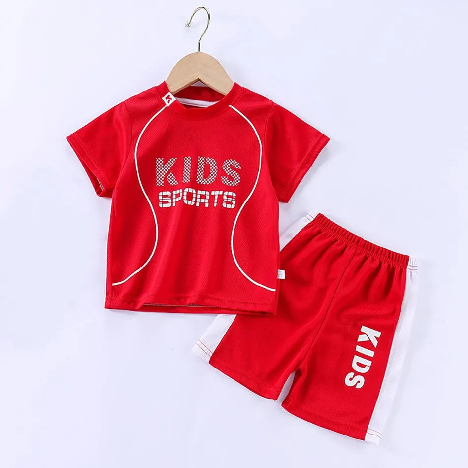 Children Summer Short Sleeve Football Basketball Suit Clothing Set Boy Girl Jersey Quick Drying Breathable Kids Sports Wear Leedoar