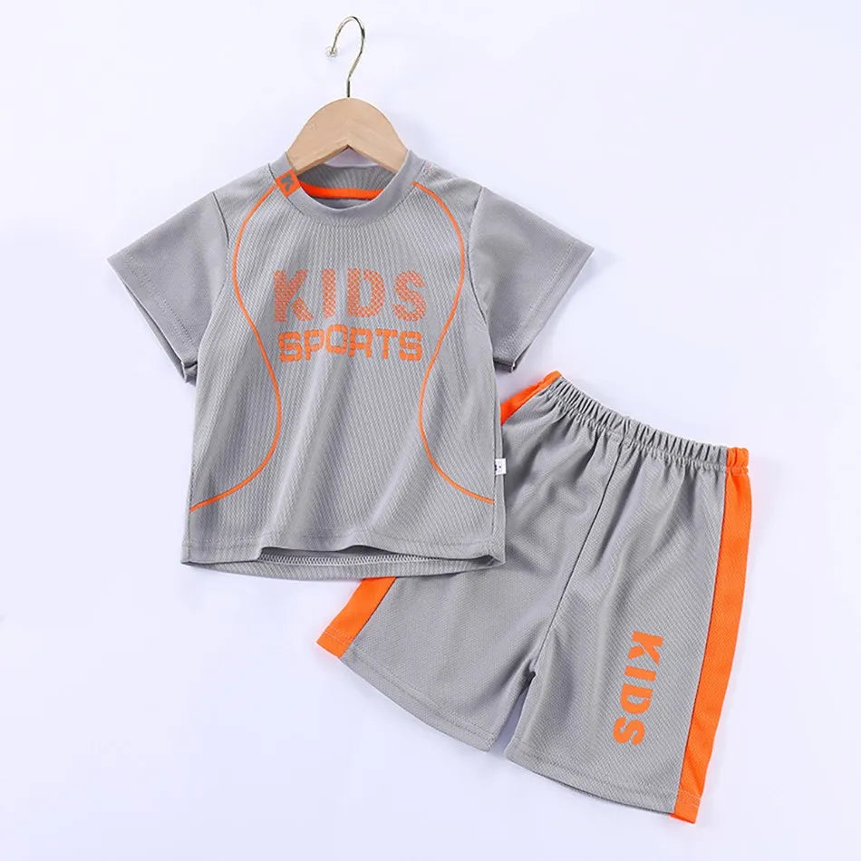 Children Summer Short Sleeve Football Basketball Suit Clothing Set Boy Girl Jersey Quick Drying Breathable Kids Sports Wear Leedoar