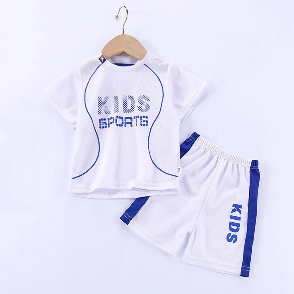 Children Summer Short Sleeve Football Basketball Suit Clothing Set Boy Girl Jersey Quick Drying Breathable Kids Sports Wear Leedoar