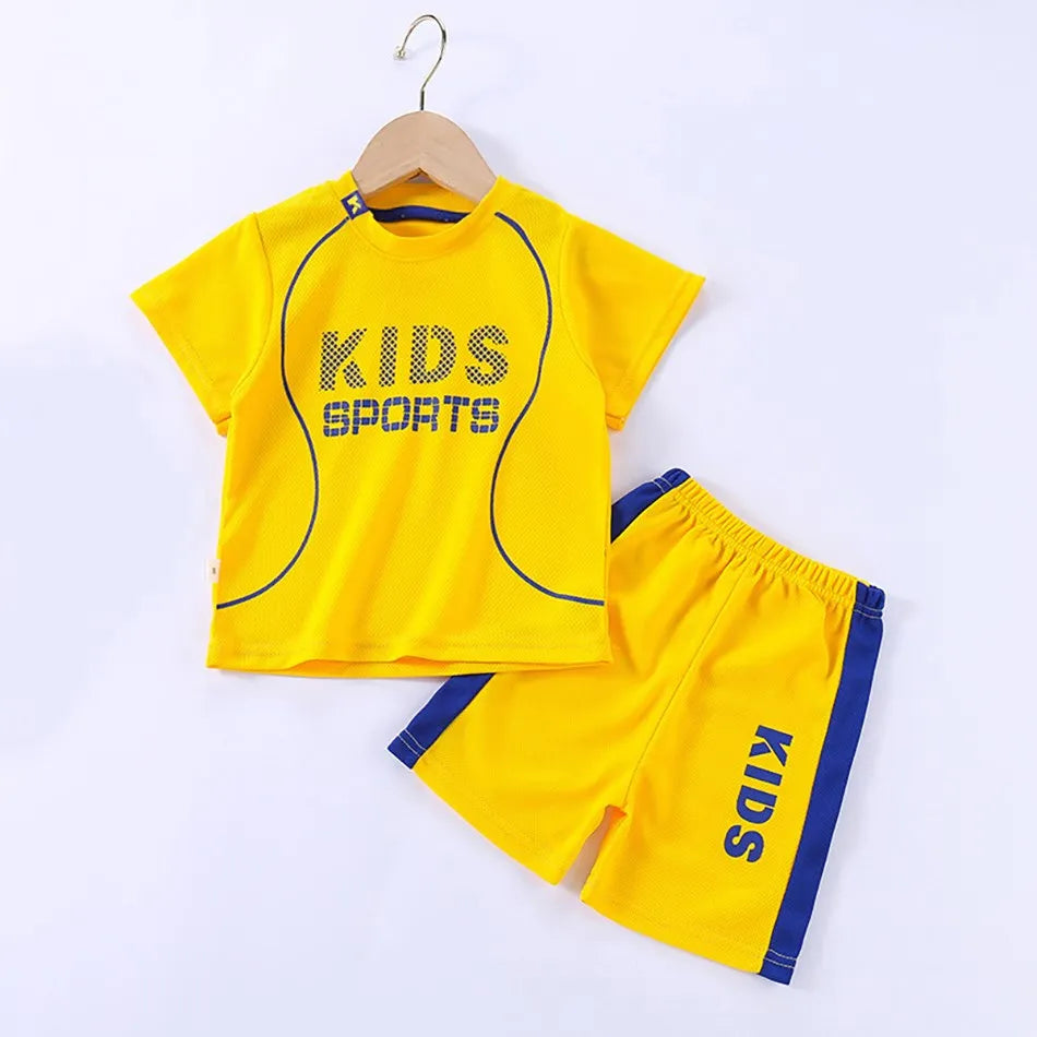 Children Summer Short Sleeve Football Basketball Suit Clothing Set Boy Girl Jersey Quick Drying Breathable Kids Sports Wear Leedoar