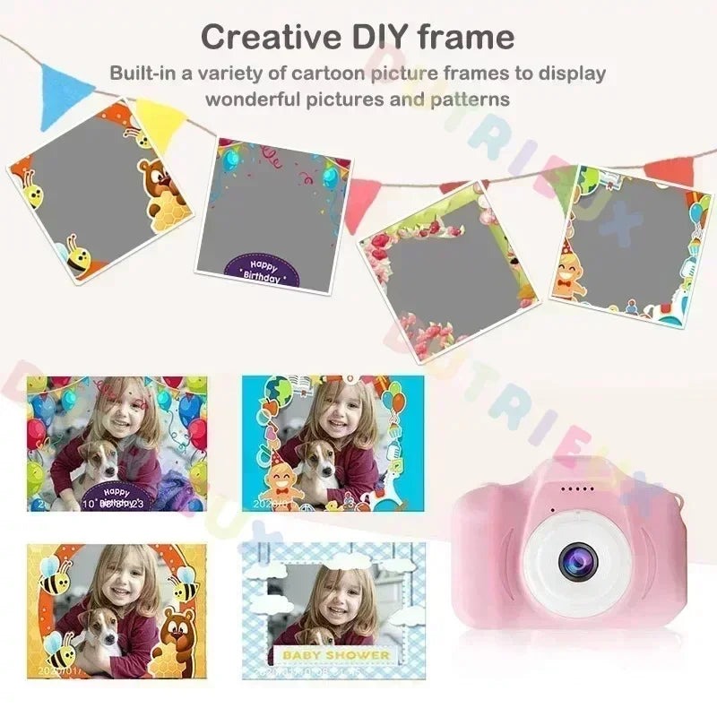 Children Toys Camera Digital Vintage Camera Kids Projection Video Camera Outdoor Photography 32GB Gift For Kids Leedoar