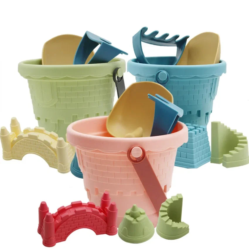 Children's Castle Sand Digging Sets Sand Scoop Summer Toy Beach Toys Sand Box for Kids Outdoor Baby Educational Interactive Gift Leedoar