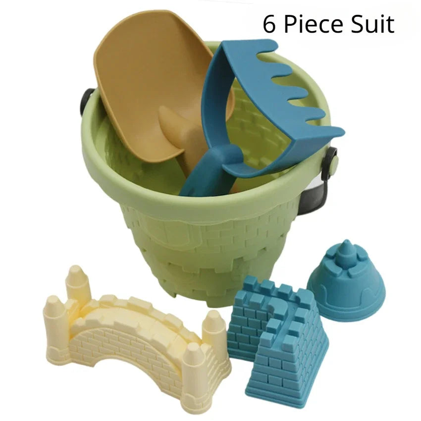 Children's Castle Sand Digging Sets Sand Scoop Summer Toy Beach Toys Sand Box for Kids Outdoor Baby Educational Interactive Gift Leedoar