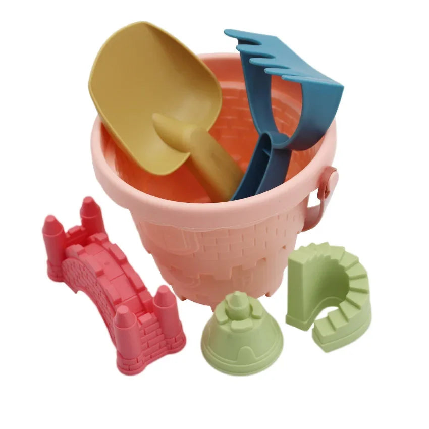 Children's Castle Sand Digging Sets Sand Scoop Summer Toy Beach Toys Sand Box for Kids Outdoor Baby Educational Interactive Gift Leedoar