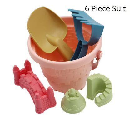 Children's Castle Sand Digging Sets Sand Scoop Summer Toy Beach Toys Sand Box for Kids Outdoor Baby Educational Interactive Gift Leedoar