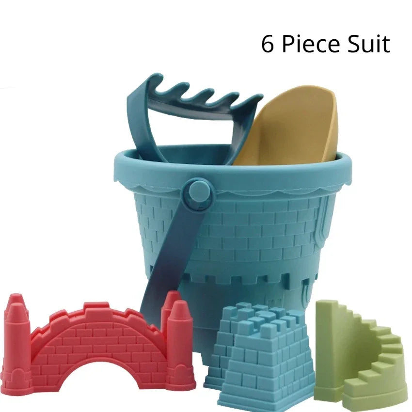 Children's Castle Sand Digging Sets Sand Scoop Summer Toy Beach Toys Sand Box for Kids Outdoor Baby Educational Interactive Gift Leedoar