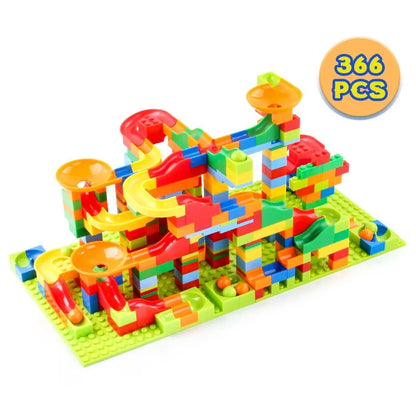 Children's Maze Fairway Building DIY Brick Assembly Marble Racing Block Small Building Block Particle Assembly Educational Toys Leedoar