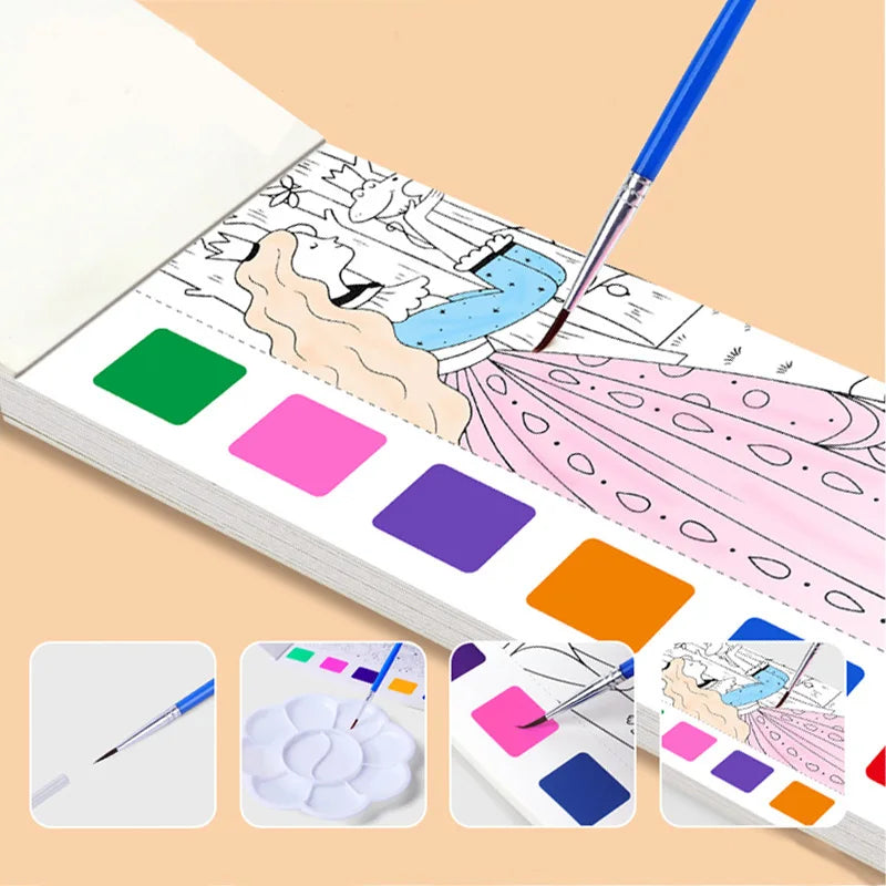 Livro de pintura em aquarela infantil, desenho de grafite infantil para colorir, brinquedos para o Dia de Ação de Graças, Páscoa, presentes de Natal 