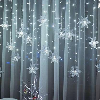 Christmas Lights Outdoor Decoration Hanging Led Snowflake Lights Curtain String Lights Party Garden Eaves Decoration