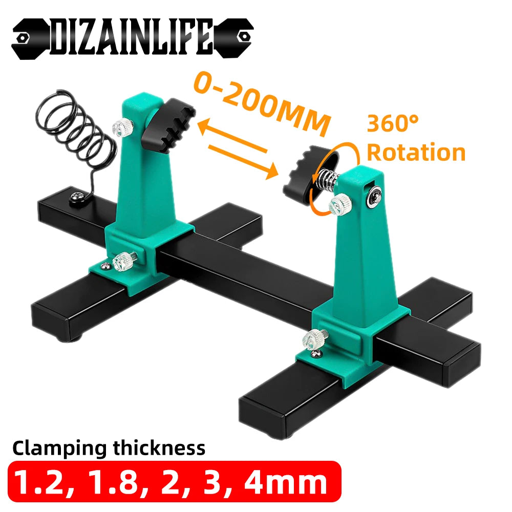 Circuit Board Holder Stable Adjustable PCB Welding Bracket Auxiliary Clamp Repair Tool Clamping Kit 360° Heavy Duty Base Plate Leedoar