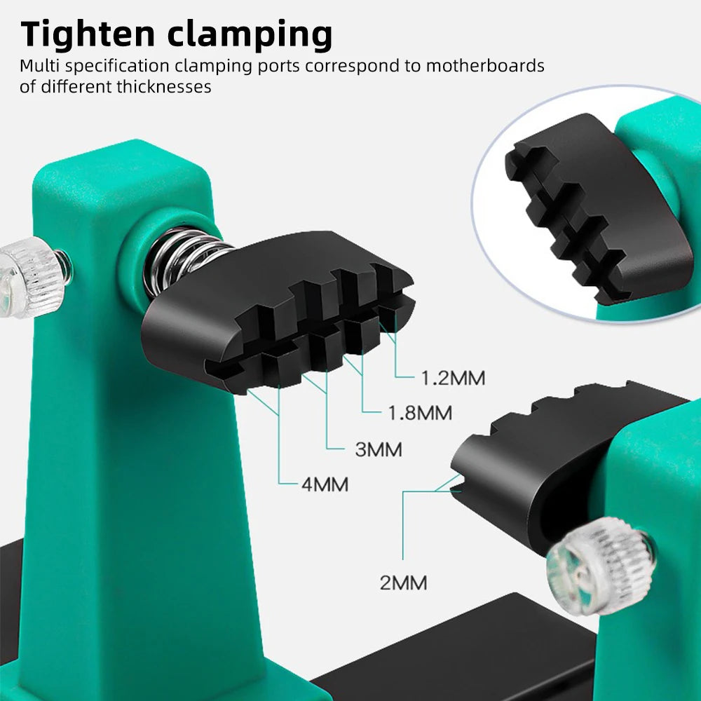 Circuit Board Holder Stable Adjustable PCB Welding Bracket Auxiliary Clamp Repair Tool Clamping Kit 360° Heavy Duty Base Plate Leedoar