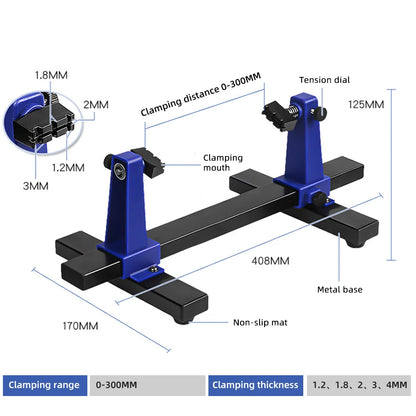 Circuit Board Holder Stable Adjustable PCB Welding Bracket Auxiliary Clamp Repair Tool Clamping Kit 360° Heavy Duty Base Plate Leedoar