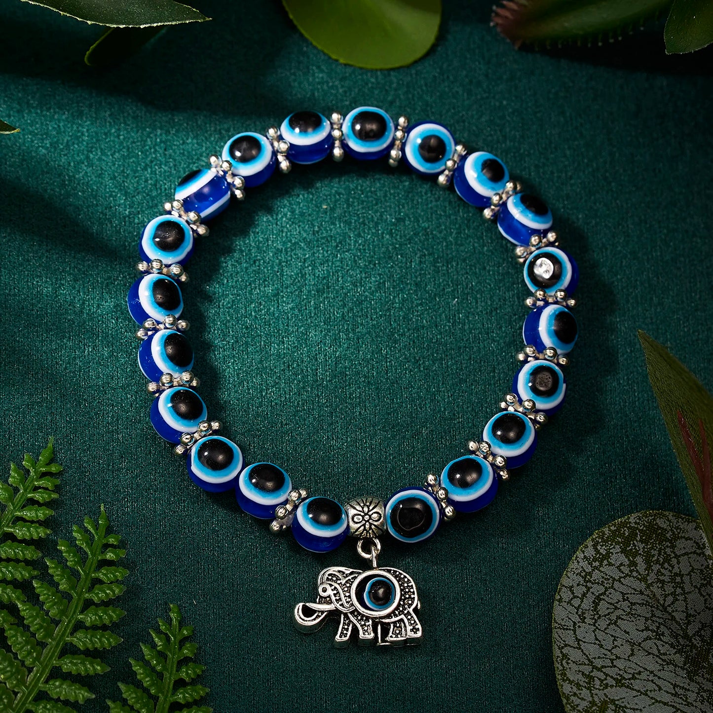 Classic Turkish Lucky Evil Eye Bracelets for Men Women Blue Evil Eye Palm Butterfly Pendant Beads Bangles Handmade Charm Jewelry Leedoar