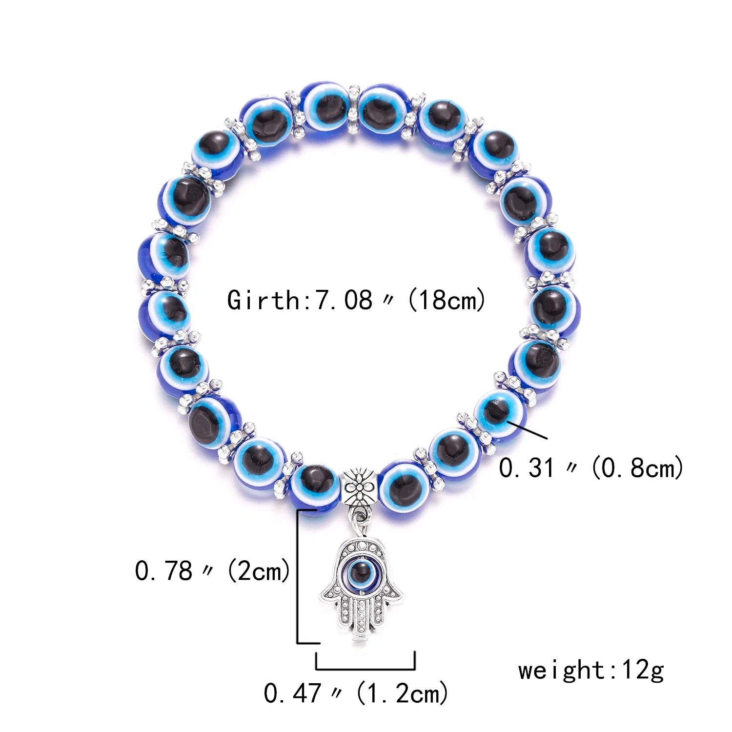 Classic Turkish Lucky Evil Eye Bracelets for Men Women Blue Evil Eye Palm Butterfly Pendant Beads Bangles Handmade Charm Jewelry Leedoar