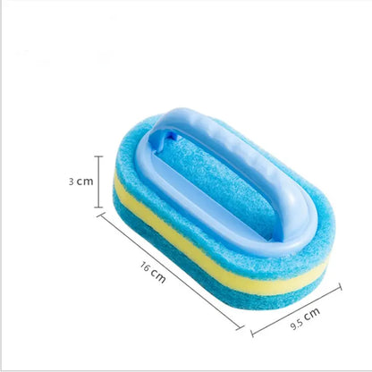 Cleaning Brush with Handle Kitchen Sponge Wipe Thickening Bathroom Tile Cleaning Sponge Household Stain Removal Clean Tools Leedoar