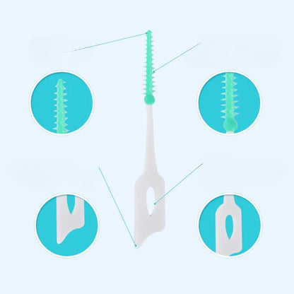 Cleanpik Cepillo de dientes adhesivo suave para masaje gingival, cepillo de limpieza, cepillo de masaje elástico para espacios entre dientes, 150 piezas 