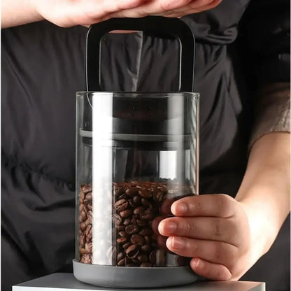 Clear Container Coffee Cans Vented and Vacuum Sealed Beans Fresh Keeping Tank Moisture Proof Storage Leedoar