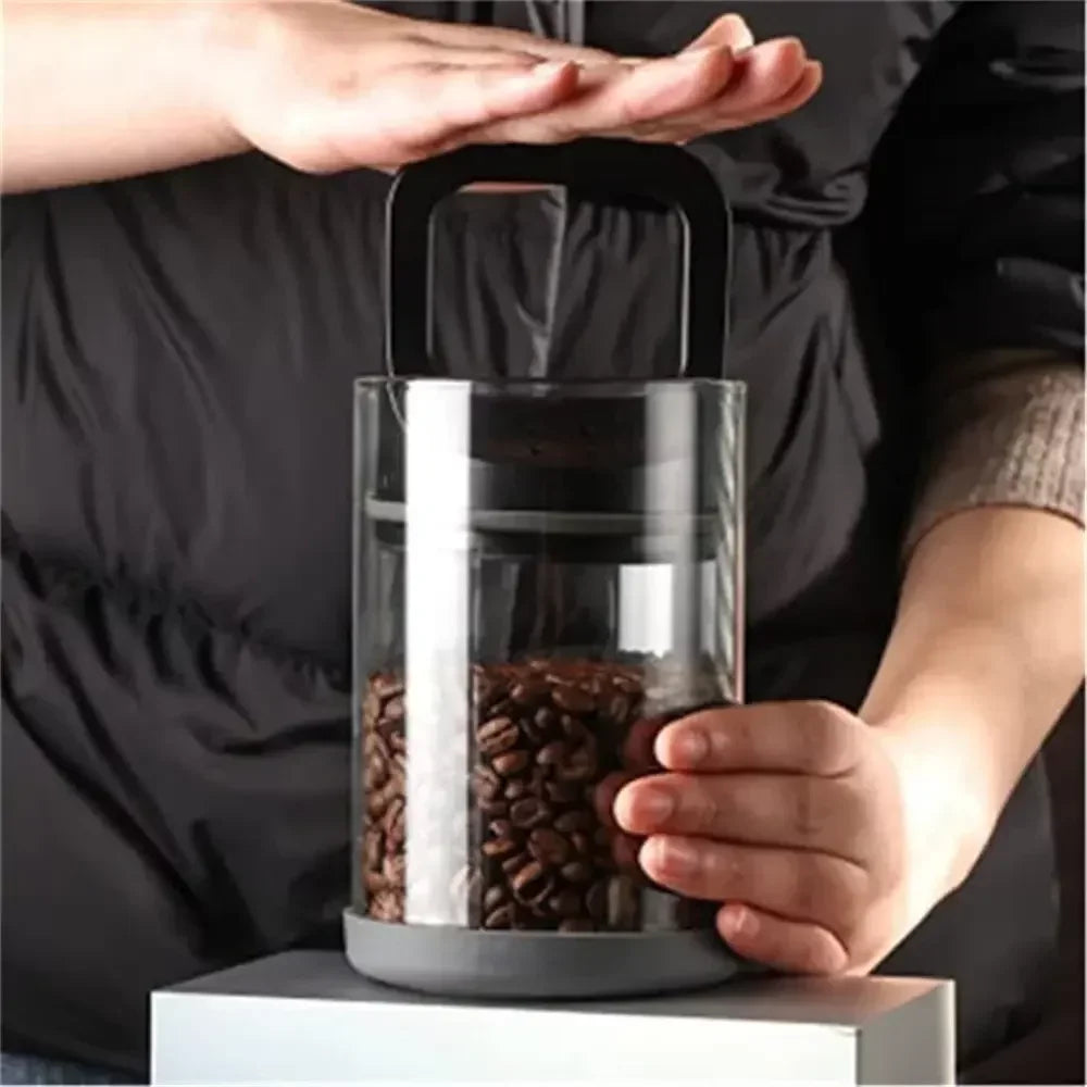 Clear Container Coffee Cans Vented and Vacuum Sealed Beans Fresh Keeping Tank Moisture Proof Storage Leedoar