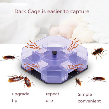 Cockroach Trap Bug Catching Tool Cockroach Box Home Indoor Kitchen Safety Physical Bug Size Pass Kill Trap Trap Leedoar