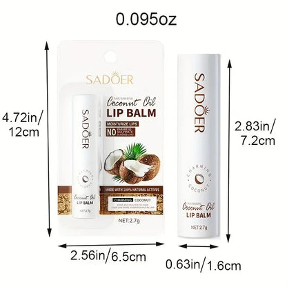 Coconut Lip Balm - Lasting Nourishment and Moisture for Men and Women - Daily Care Lip Balm Leedoar