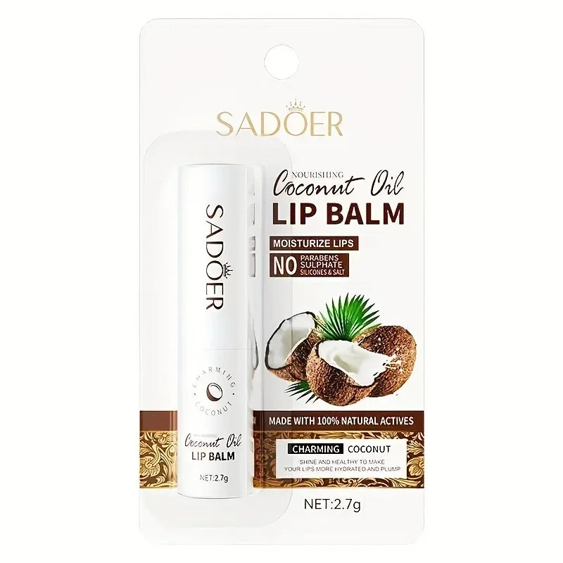 Coconut Lip Balm - Lasting Nourishment and Moisture for Men and Women - Daily Care Lip Balm Leedoar