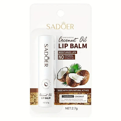 Coconut Lip Balm - Lasting Nourishment and Moisture for Men and Women - Daily Care Lip Balm Leedoar