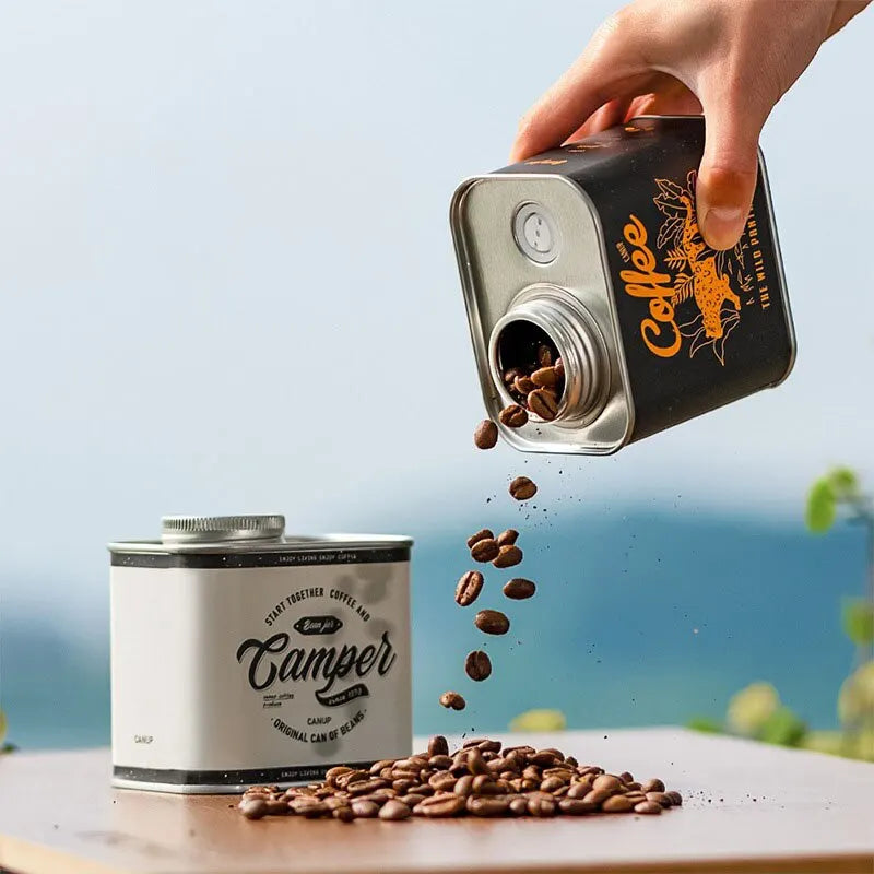 Coffee Bean Sealed Can Outdoor Camping Tin Box Food Grade Packaging Storage Fresh Breathing Tin Can Leedoar