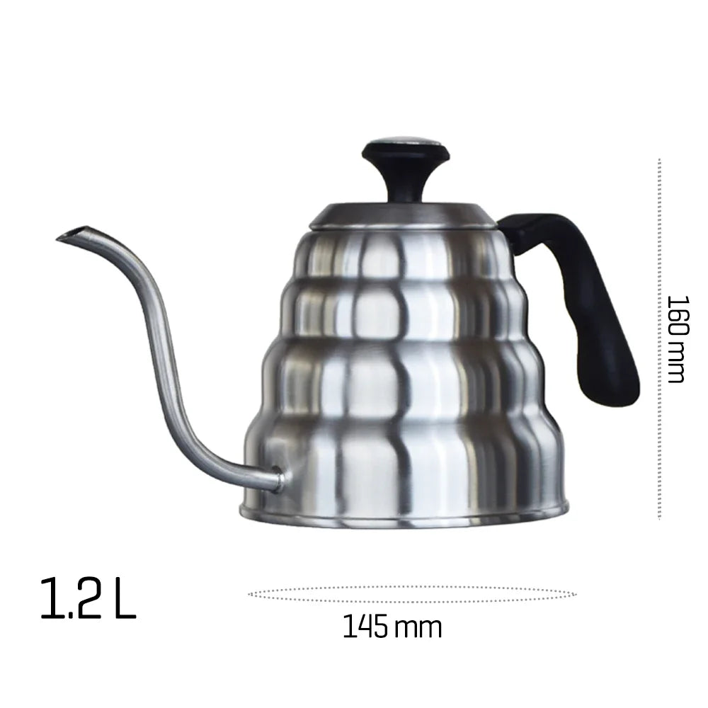 Coffee Kettle1L/1.2L Stainless Steel Pour Over Coffee Pot Kettle Drip Kettle with Thermometer For Home Office Cafetera Leedoar