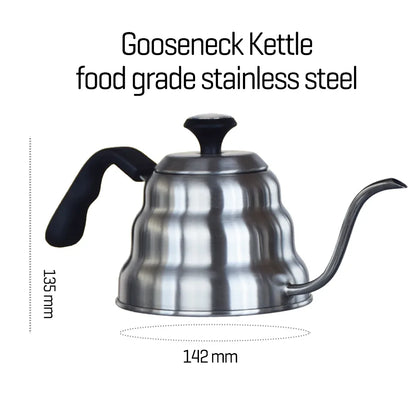 Coffee Kettle1L/1.2L Stainless Steel Pour Over Coffee Pot Kettle Drip Kettle with Thermometer For Home Office Cafetera Leedoar