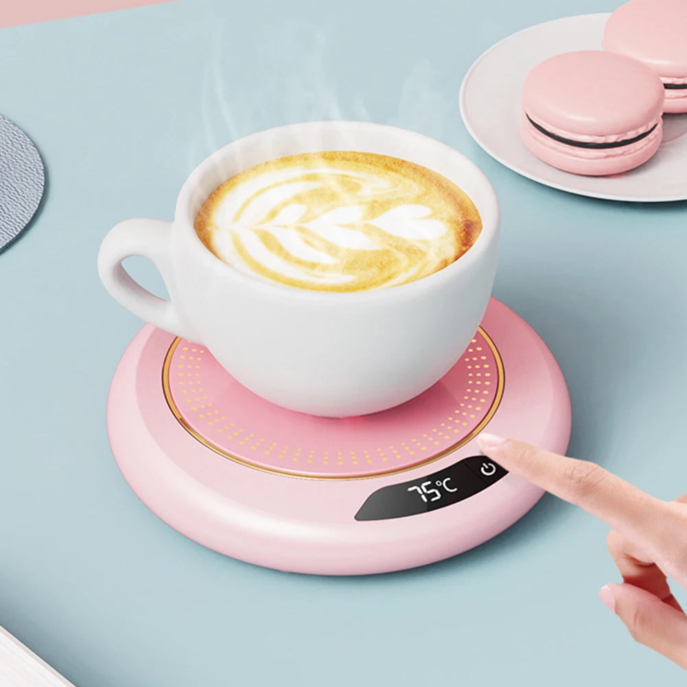 Coffee Mug Warmer Thermostatic Hot Plate Milk Tea Water Heating Pad 3 Temperature Setting USB Pug-in Heating Coaster for Home Leedoar