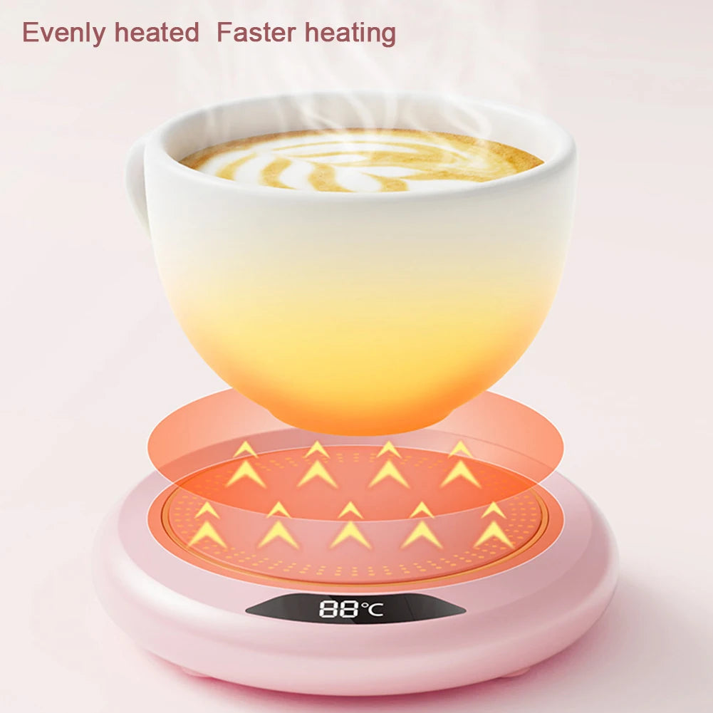 Coffee Mug Warmer Thermostatic Hot Plate Milk Tea Water Heating Pad 3 Temperature Setting USB Pug-in Heating Coaster for Home Leedoar