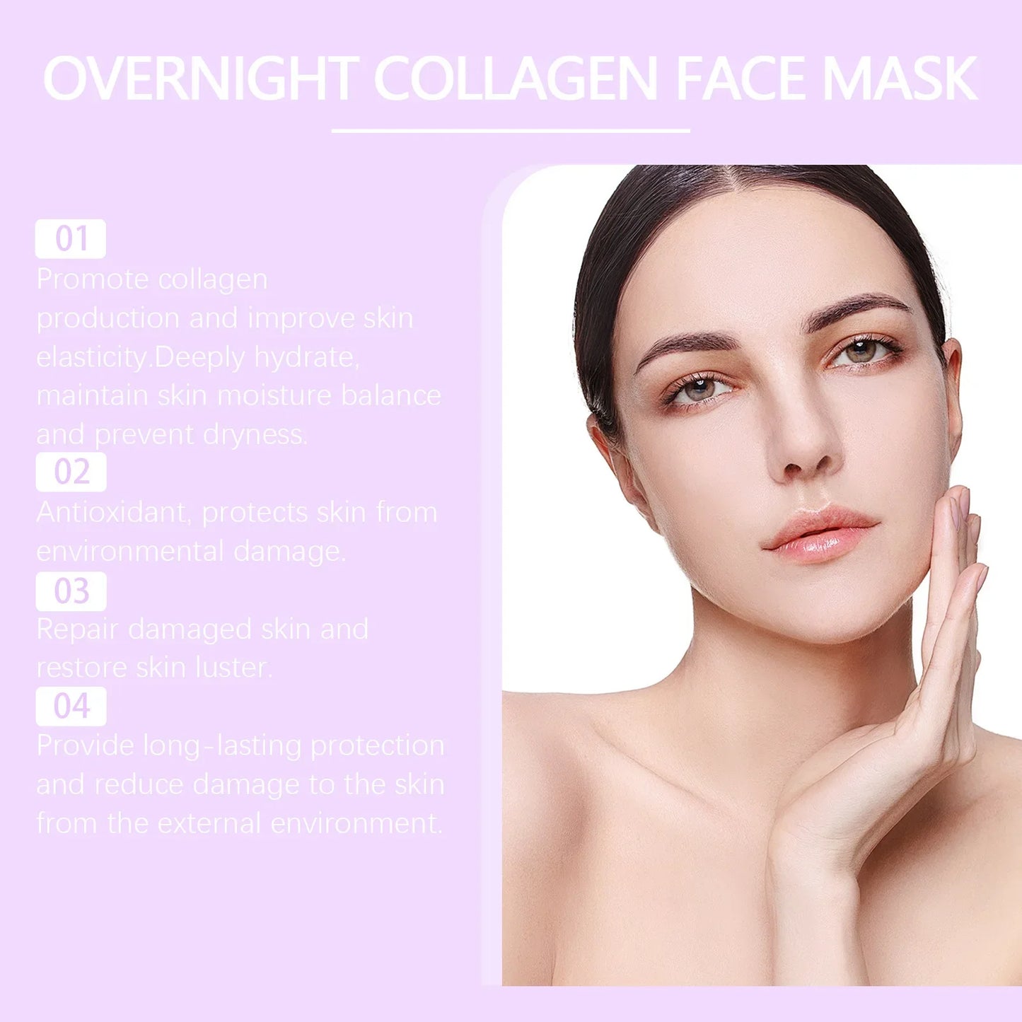 Collagen Overnight Wrapping Mask Fade Fine Lines Firming Deep Hydrating Replenishment Shrink Pores Brightening Korean Skin Care