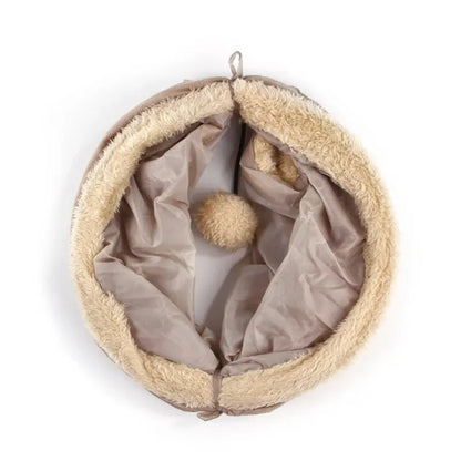 Collapsible Cat Tunnel Tube Play Tent Cat Toy Indoor Puppy Plush Ball for Exercising Hiding Training Pet Interactive Supplies Leedoar