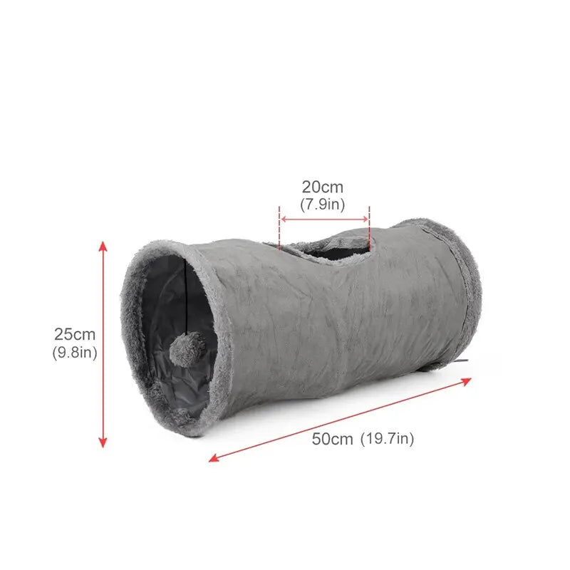 Collapsible Cat Tunnel Tube Play Tent Cat Toy Indoor Puppy Plush Ball for Exercising Hiding Training Pet Interactive Supplies Leedoar