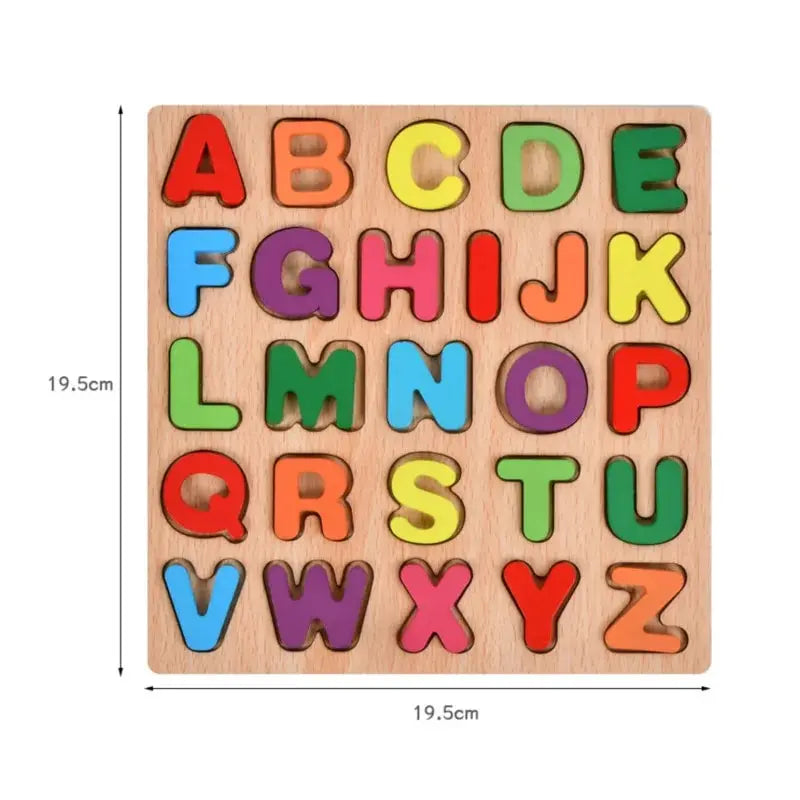 Colorful Alphabet Number Wooden Puzzles Kids Intelligent Matching Game Preschool Children Early Educational Toys Leedoar